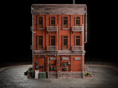 URBAN BUILDING OLD HORROR 2 Low-poly 3D model