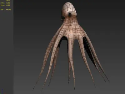 Octopus fish underwater water nature sea ocean 3D model