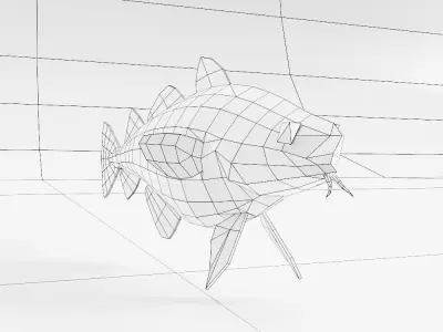 Cod fish low poly 3d model  Low-poly 3D model