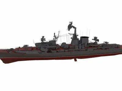 Kara-class cruiser Low-poly 3D model