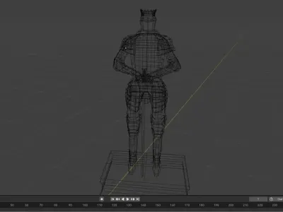 Knight Statue Low-poly 3D model