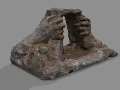 Cave Entrance cliff rock 01 Low-poly 3D model