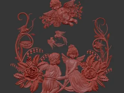 Collection of classical ornaments 04 3D model