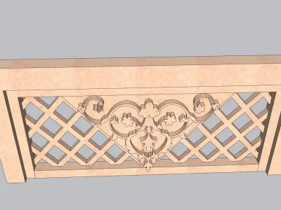 indian jodhpuri stone railing 3D model