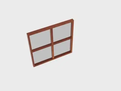 Wooden Square Window Low-poly 3D model