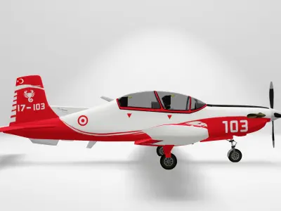 TUSAS Hurkus Aircraft 3D model