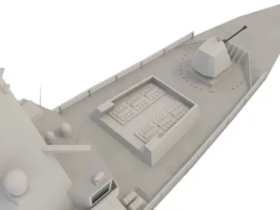 hms type 45 Low-poly 3D model