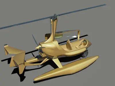 Hydroplane futuristic helicopter Low-poly 3D model