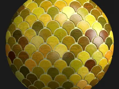 Materials 15- Fish scale tiles PBR Texture