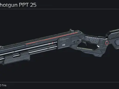 Scifi Shotgun PPT 25 Low-poly 3D model