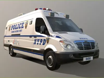 Freightliner NYPD unit livery Low-poly 3D model