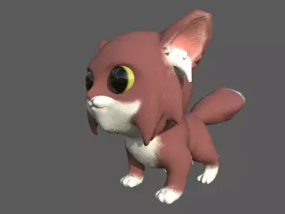 CatMac cat with big eyes Free low-poly 3D model