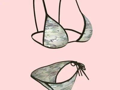 Sexy Army Bikini P02 Low-poly 3D model