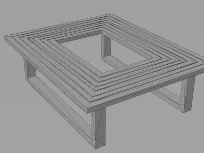 Garden Bench Low-poly 3D model shop