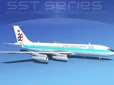 Boeing 707-320 SS African Express Airways 3D model