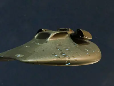 Aircraft Commercial Spaceship Fighter Game ready 3D model