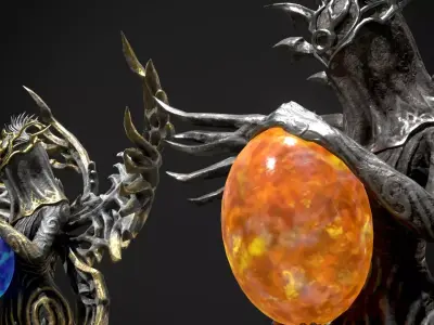 Elder Angel Staff - Game ready 3D model Low-poly 3D model