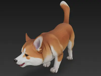 Dog Realistic 3D Model - Low Poly Realistic Low-poly 3D model