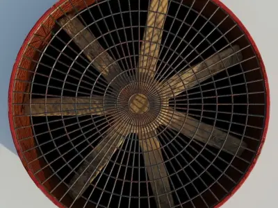 Turbine 3D model two rusty fans Low-poly 3D model