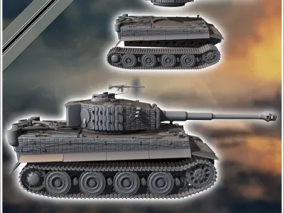 Panzer VI Tiger Ausf E 1944 late - miniatures tabletop scenery 3D print model