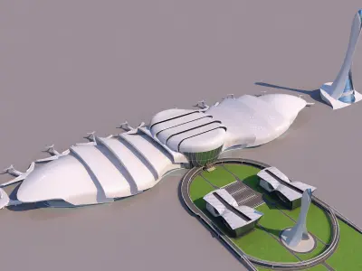 0196 - Airport Building 3D model