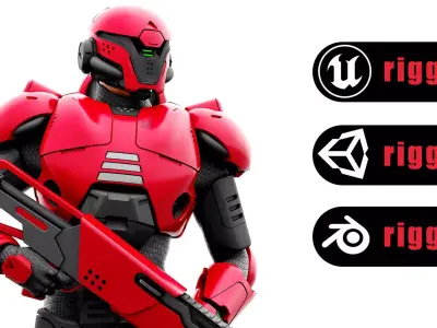 CYBORG SOL-30 Rigged for Unreal Engine - Unity - MIXAMO 3D model