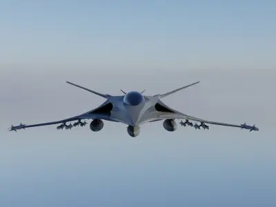 Sci Fi fighter aircraft Low-poly 3D model