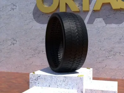 ORTAS TIRE NO 44 GAME READY Low-poly 3D model