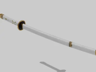 Japanese Furniture Kit - 3 Swords kit Low-poly 3D model