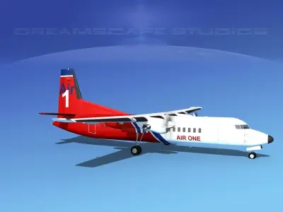Fokker 50 AirOne 3D model