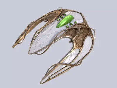 Alien spacecraft Low-poly 3D model