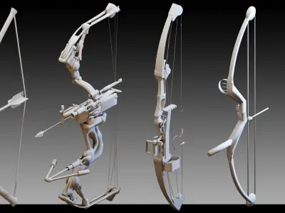 87 Bows and Arrows- Kitbash- High detail 3d models 3D model