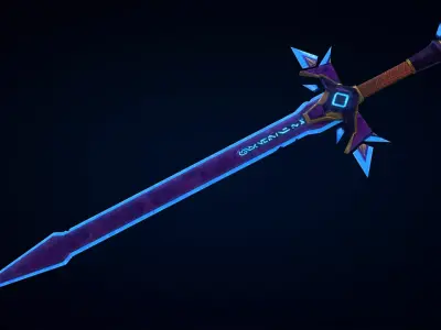 Stylized Sword Low-poly 3D model 11