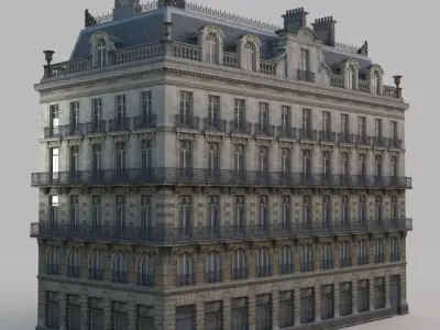 French residence Low-poly 3D model