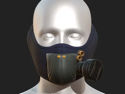 gas mask helmet scifi futuristic Low-poly 3D model