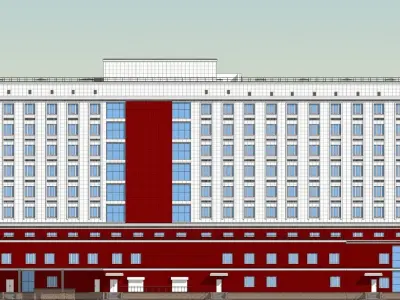 Hotel in Revit 3D model