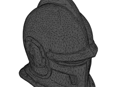 Medieval Knight Helmet 3D Model 3D model purchase