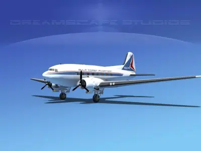 Douglas DC-3 Gulf Coast 3D model