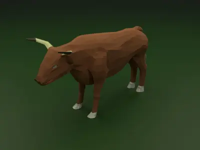 Low Poly Bull Low-poly 3D model