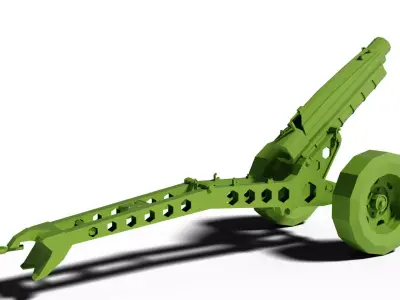 Howitzer M116 Low-poly 3D model