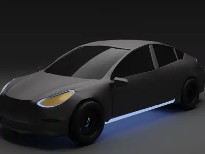 Tesla Car Model 3 Free low-poly 3D model