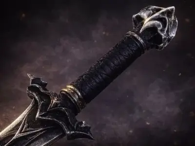 Nightreaver Blade Stylized Dark Fantasy Sword  Low-poly 3D model