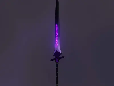 Dark sword PBR Low-poly 3D model