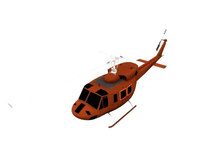 Lowpoly Bell UH-1N Twin Huey Low-poly 3D model