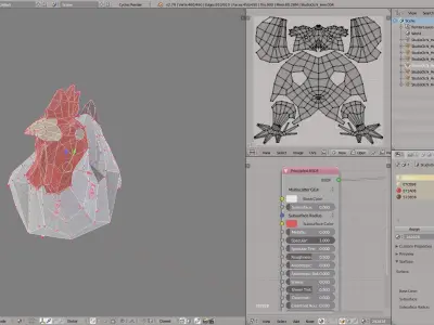 Hen Chicken Low-poly 3D model