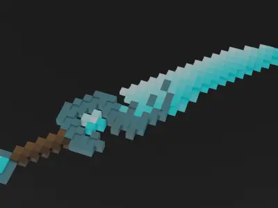 Pixel 3d sword Free 3D model