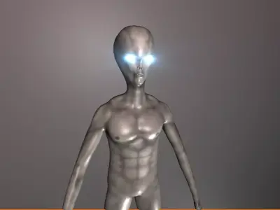  Alien grey 1 realistic - low-poly 3d model Low-poly 3D model