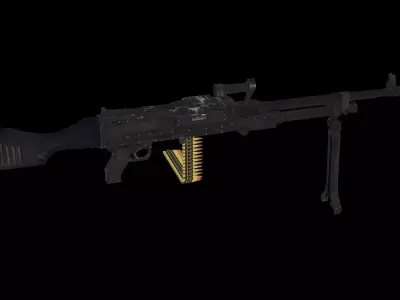 M60 machinegun low-poly model Low-poly 3D model