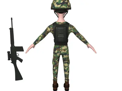 Soldier Cartoon 3D model