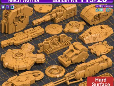 Mega Pack Hard Surface Kitbash 300 DETAILS 3D model